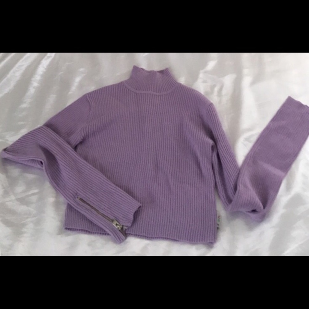 UNIF cropped purple turtle neck sweater
